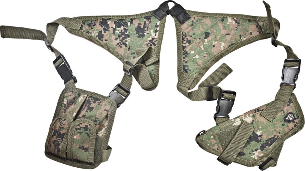 Leapers Deluxe Universal Horizontal Shoulder Holster, Woodland Digital Camo PVC-H170E