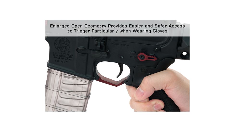 Leapers Oversized Trigger Guard for AR15, Matte Red TLT-TKSTGR