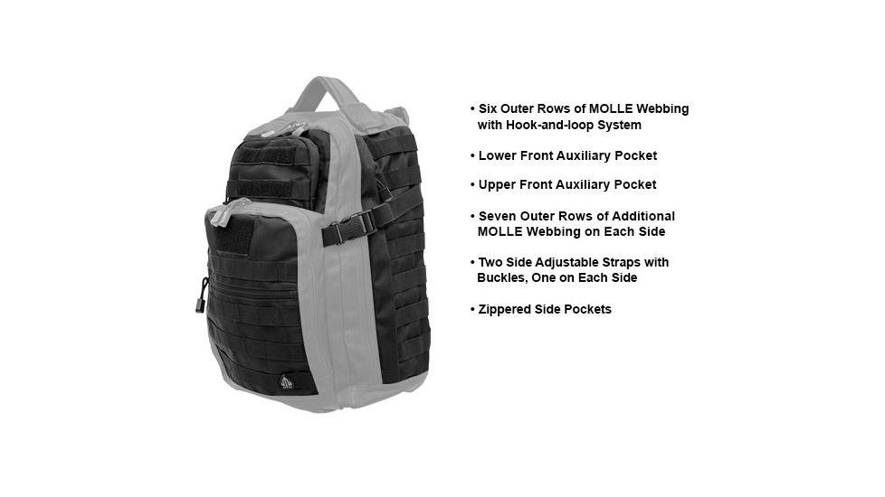 Leapers UTG 1-Day Situational Preparedness Back Pack,Black PVC-P124B