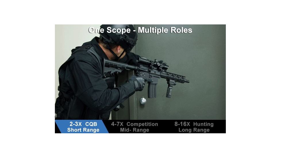 Leapers UTG 2-16x44 30mm Multirange AO Rifle Scope, 36-color UMOA Reticle, SCP3-216UMOA