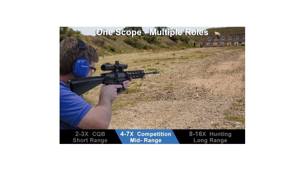 Leapers UTG 2-16x44 30mm Multirange AO Rifle Scope, 36-color UMOA Reticle, SCP3-216UMOA