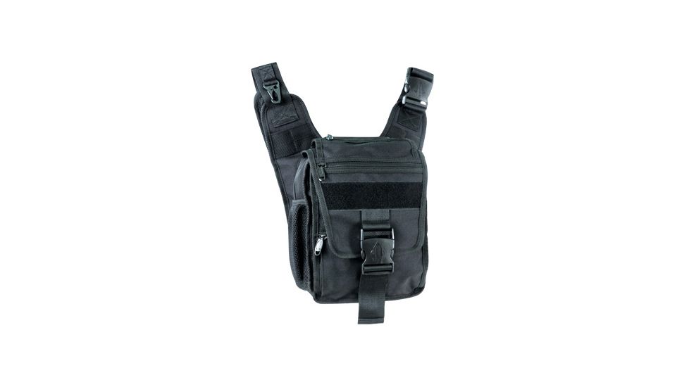 Leapers UTG 24/7 Ambidextrous and Unisex Scout Messenger Bag - Black PVC-P228B