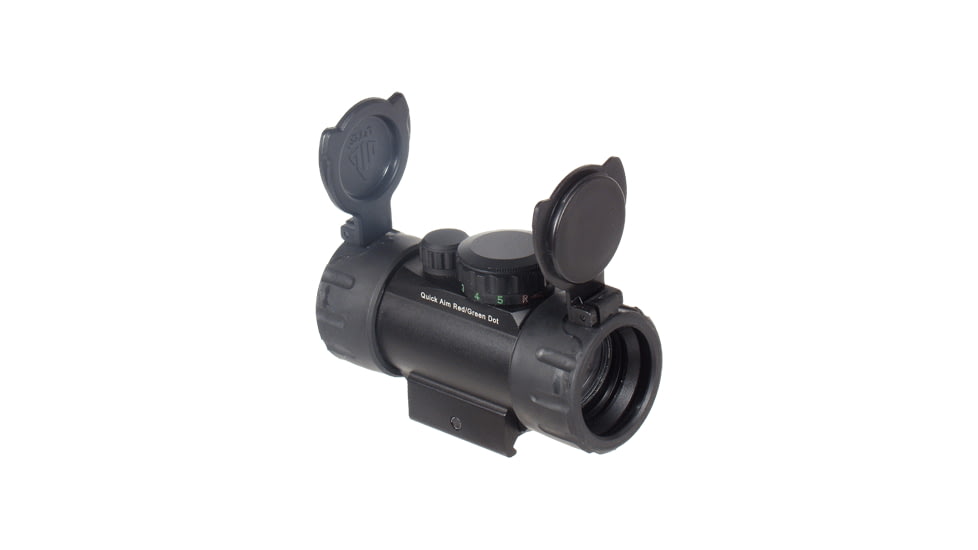 Leapers UTG 3.8in ITA Red/Green Circle Dot Sight w/Integral QD Mount, 4MOA Reticle, Black, SCP-RG40CDQ
