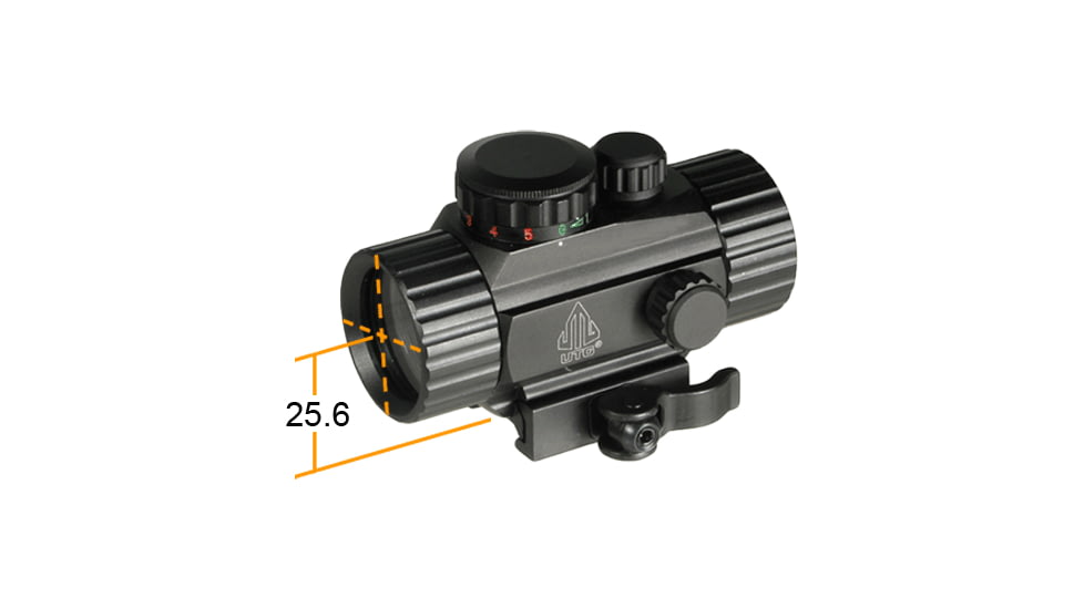 Leapers UTG 3.8in ITA Red/Green Circle Dot Sight w/Integral QD Mount, 4MOA Reticle, Black, SCP-RG40CDQ