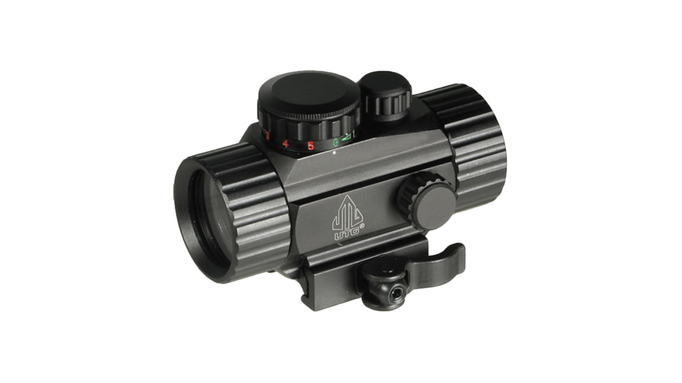 Leapers UTG 3.8in ITA Red/Green Circle Dot Sight w/Integral QD Mount, 4MOA Reticle, Black, SCP-RG40CDQ
