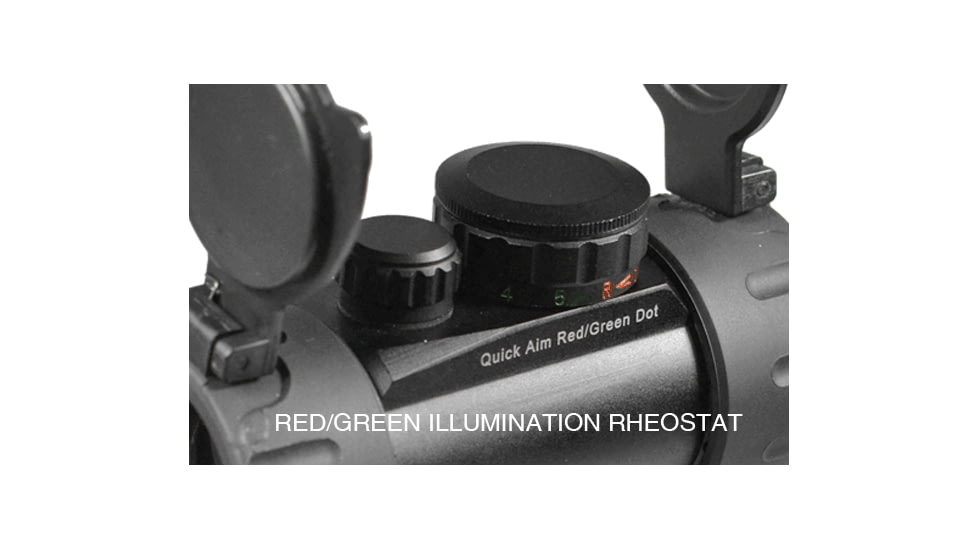 Leapers UTG 3.8in ITA Red/Green CQB Dot Sight with Integral Mount, Black, SCP-RD40RGW-A