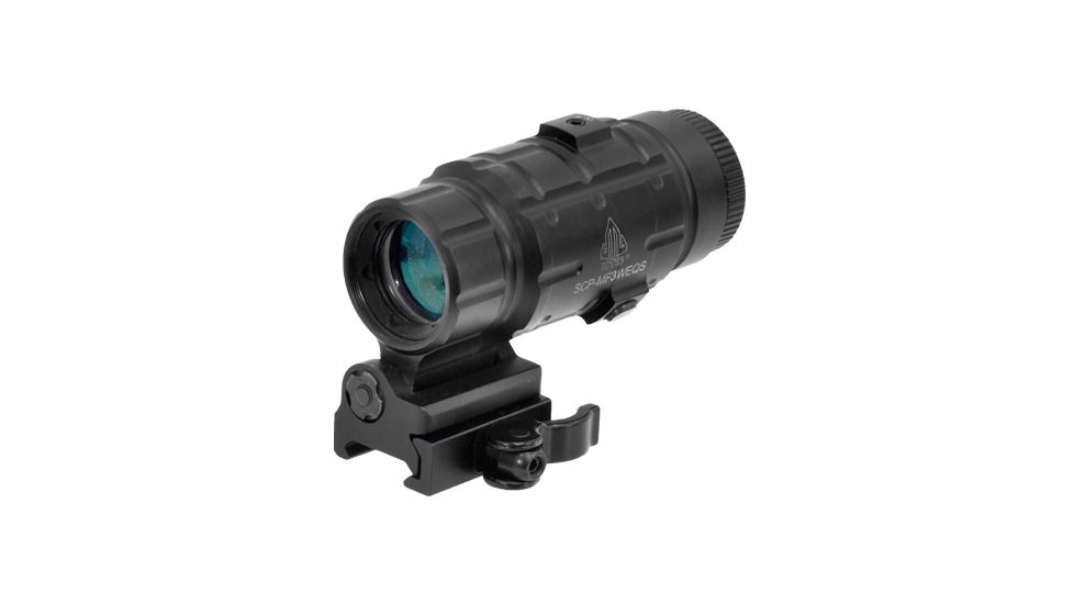 Leapers UTG 3X Magnifier with Flip-to-side QD Mount, W/E Adjustable, SCP-MF3WEQS