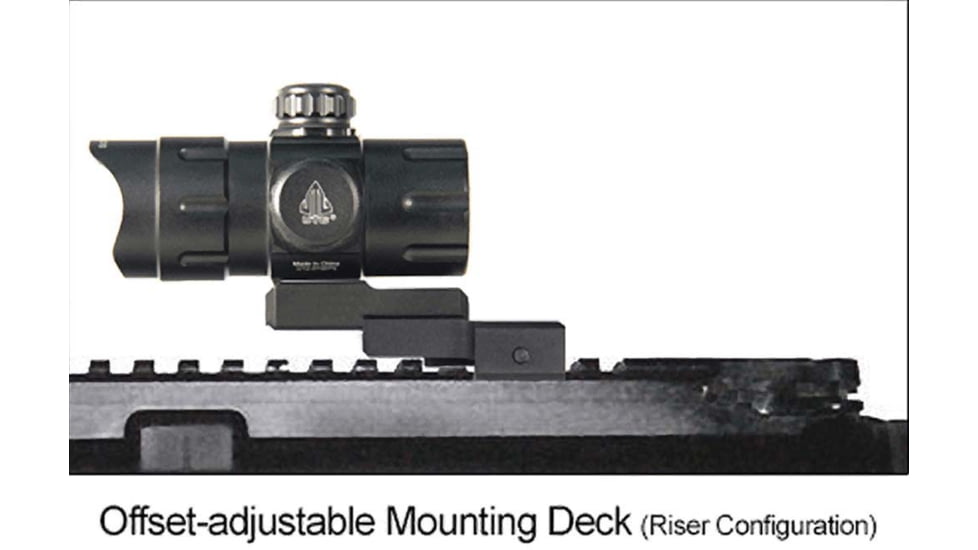 Leapers UTG 4.2in ITA Red/Green CQB Dot w/ QD Mount, Riser Adaptor, 4 MOA Dot Reticle, Black, SCP-DS3840W