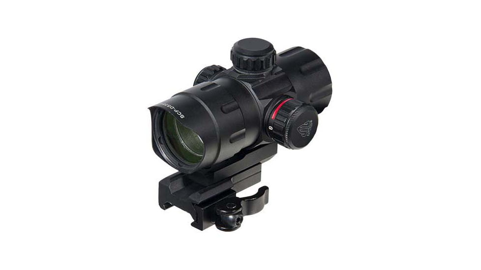 Leapers UTG 4.2in ITA Red/Green CQB Dot w/ QD Mount, Riser Adaptor, 4 MOA Dot Reticle, Black, SCP-DS3840W