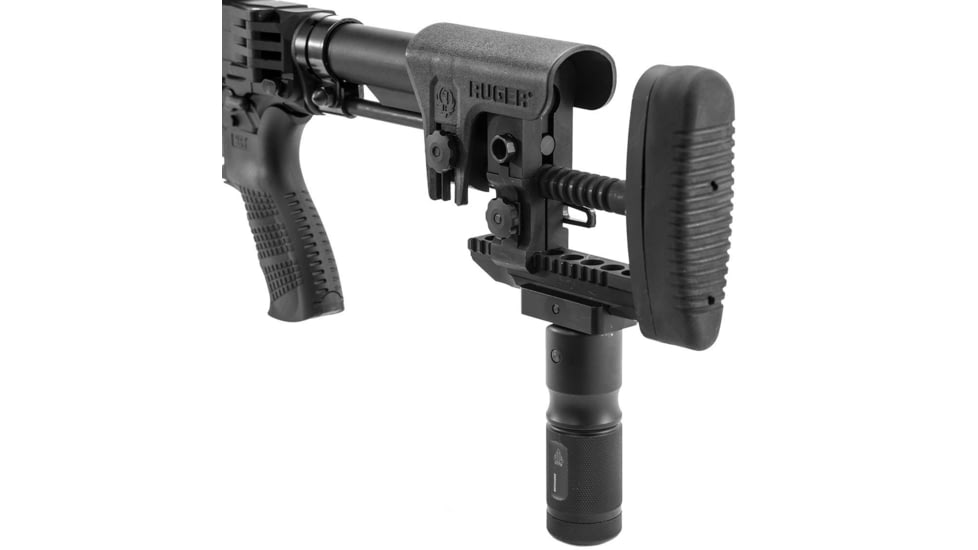 Leapers UTG 4.7in Low Profile Combat Foldable Metal Foregrip, QD Lock, Black, MNT-GRP002SQ