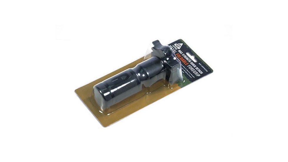 Leapers UTG 4.7in Low Profile Combat Foldable Metal Foregrip, QD Lock, Black, MNT-GRP002SQ