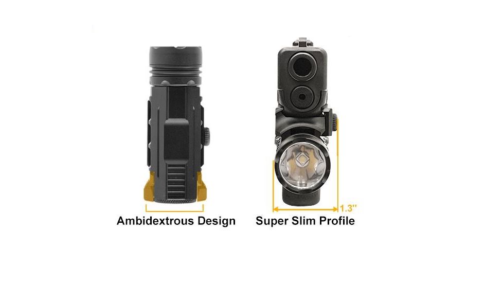 Leapers UTG Sub-compact LED Weapon Flashlight, 400 Lumens, Black, LT-ELP123R-A