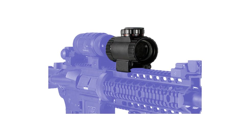 Leapers UTG 4in Compact ITA Red-Green Target Dot Sight w/Integral QD Picatinny Mount SCP-RG40SDQ, EDEMO1