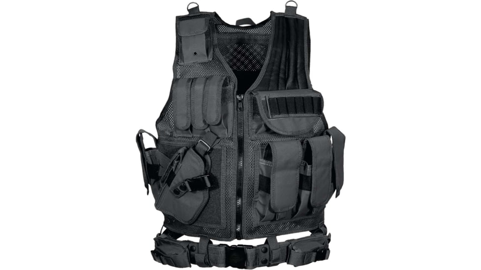 Leapers UTG 547 Law Enforcement Tactical Vest, Left Handed, Black, PVC-V547BL