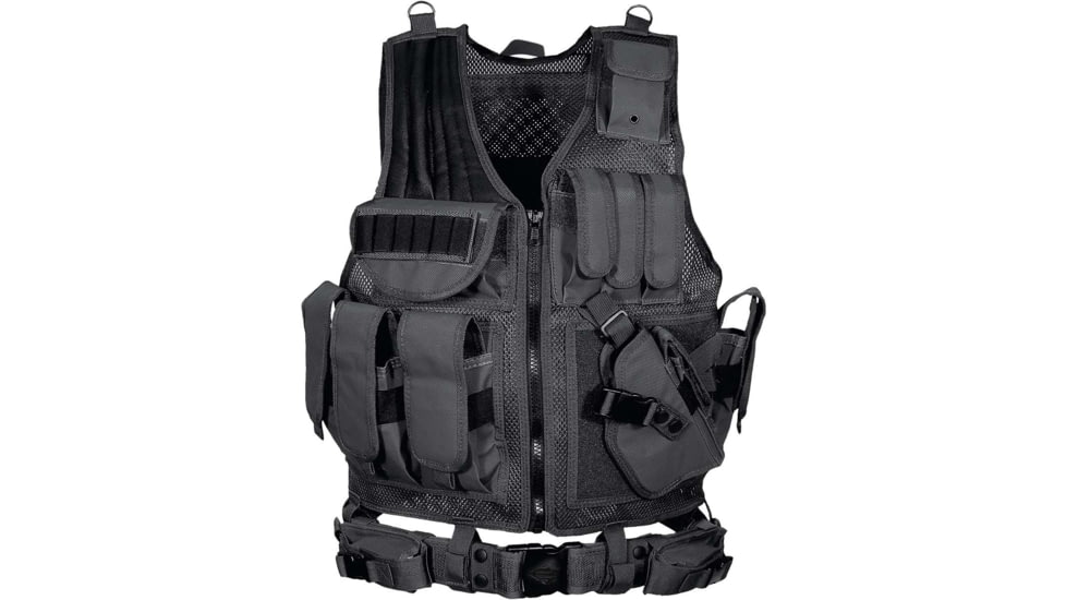Leapers UTG 547 Law Enforcement Tactical Vest, Right Handed, Black, PVC-V547BT