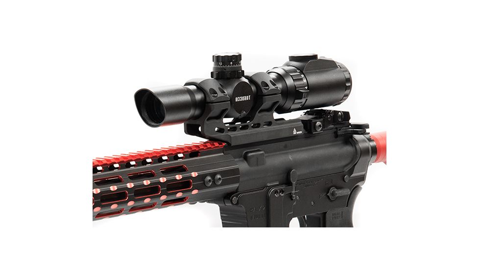 Leapers UTG Accu-Sync 30mm High Profile 34mm Offset Pic. Rings, Red Anodize AIR32234AR