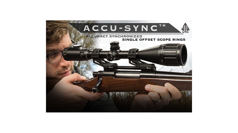 Leapers UTG Accu-Sync 30mm High Profile 37mm Offset Pic. Rings, Red Anodize AIR322SAR