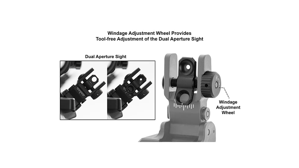 Leapers UTG ACCU-SYNC Offset Deployable Rear Sight, Black, MT-945