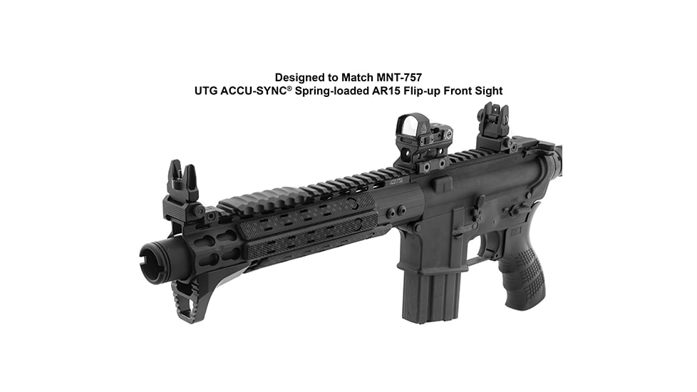 Leapers UTG ACCU-SYNC Top Mounted Deployable Rear Sight, Black, MNT-957