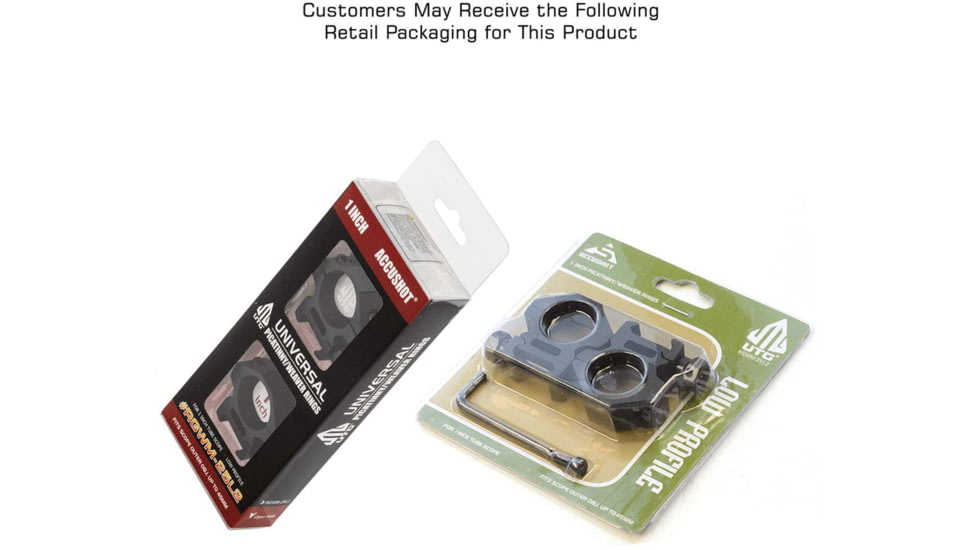 Leapers UTG ACCUSHOT 1in/2PCs Low Profile Picatinny/Weaver Rings, Black, RGWM-25L2