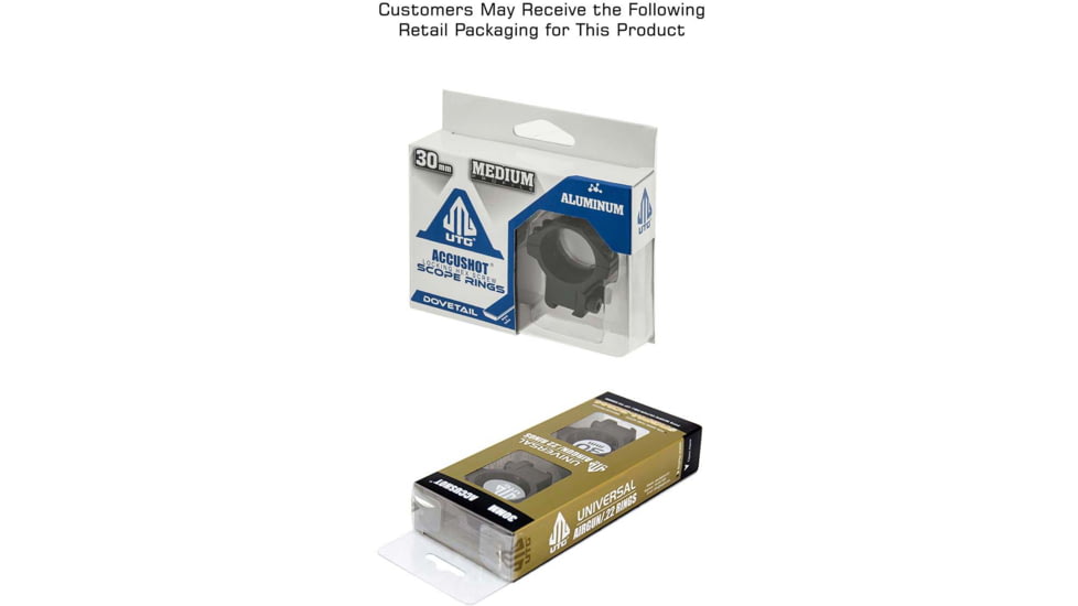 UTG Pro ACCUSHOT 30mm/2PCs Medium Profile Airgun Rings Pair, Black, RGPM-30M4