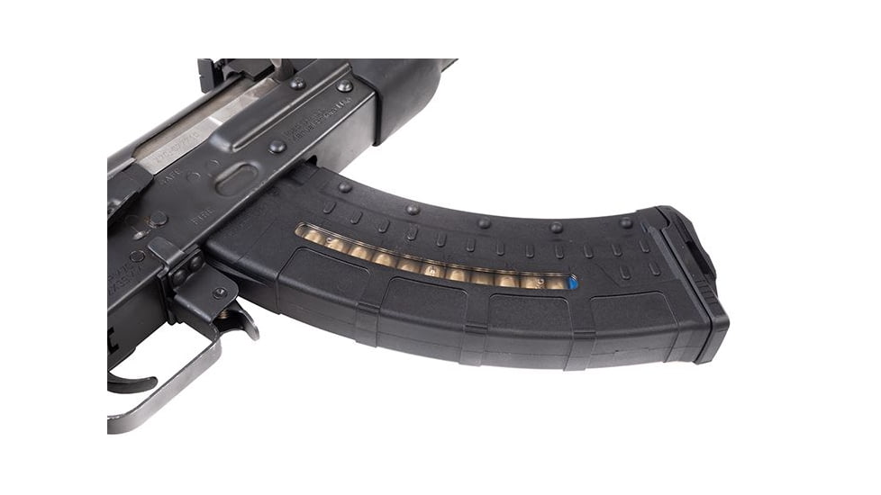 Leapers UTG AK/AKM Windowed Polymer Magazine, 7.62X39mm, 30 Round, Black, RBT-AKM30-30RD