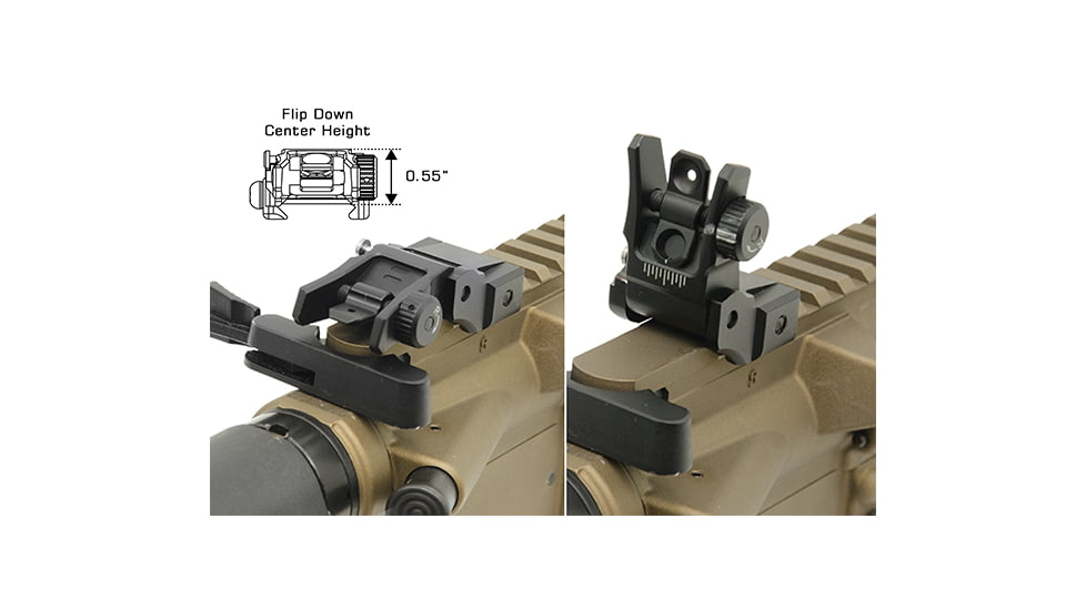 Leapers UTG Top Mounted Deployable Rear Sight, Black, MNT-955
