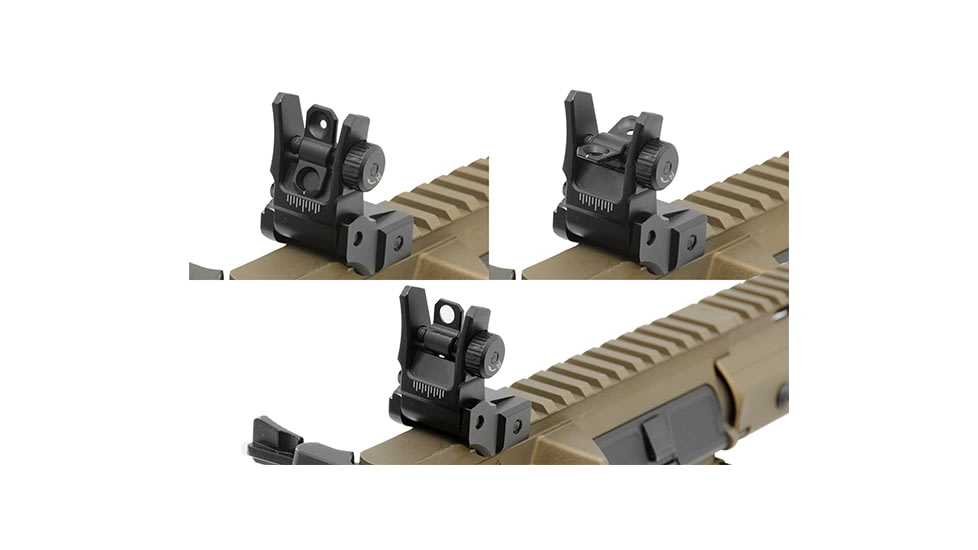 Leapers UTG Top Mounted Deployable Rear Sight, Black, MNT-955