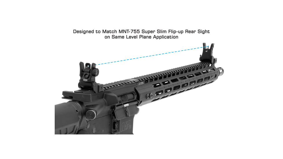Leapers UTG Top Mounted Deployable Rear Sight, Black, MNT-955