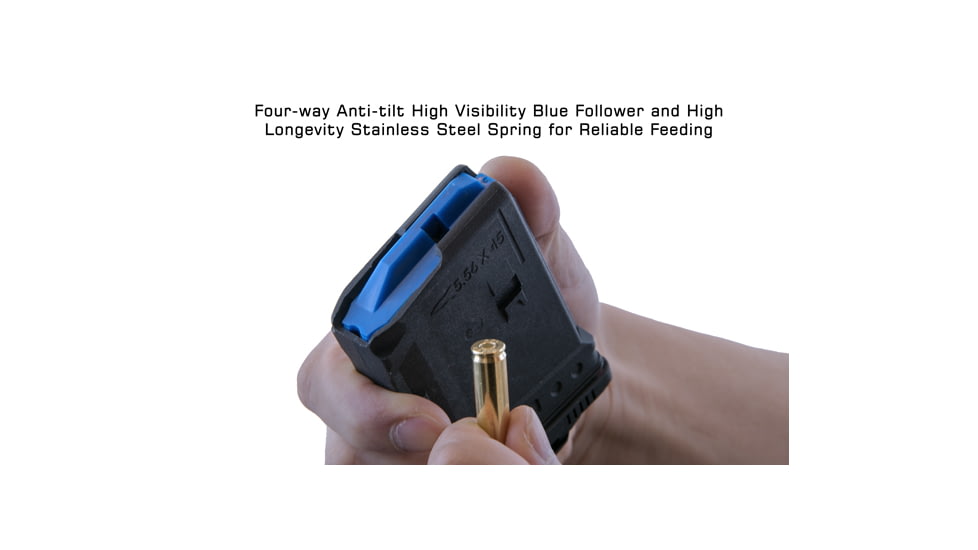 Leapers UTG AR15 Polymer Magazine, .223/5.56, 10 Round, Black, RBT-AM10