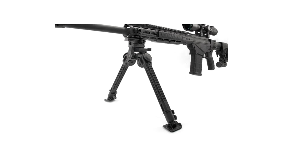 Leapers UTG Big Bore Full Stability Bipod, 9 in-14 in Center Height, Black, TL-BPFS01-A