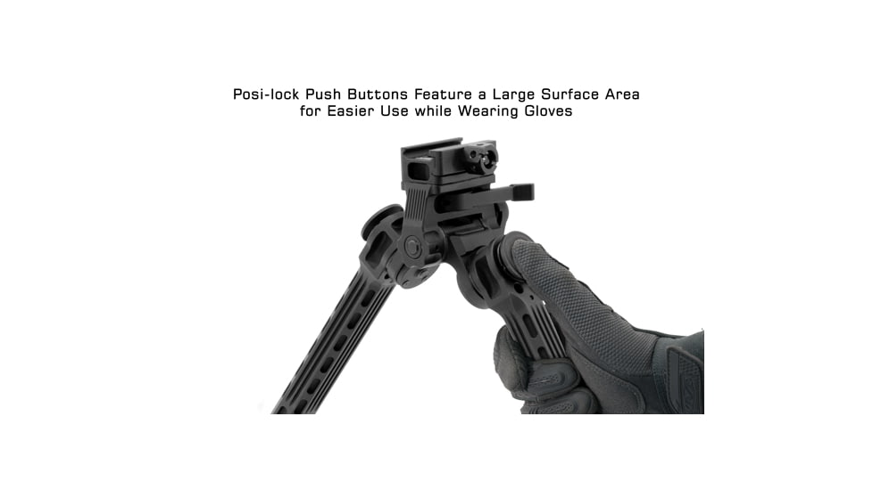 Leapers UTG Big Bore Full Stability Bipod, 9 in-14 in Center Height, Black, TL-BPFS01-A