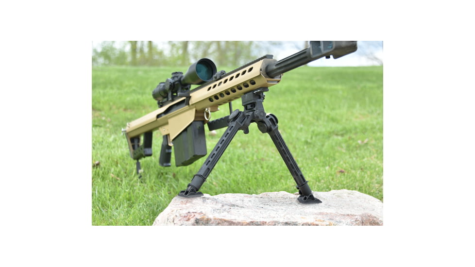 Leapers UTG Big Bore Full Stability Bipod, 9 in-14 in Center Height, Black, TL-BPFS01-A