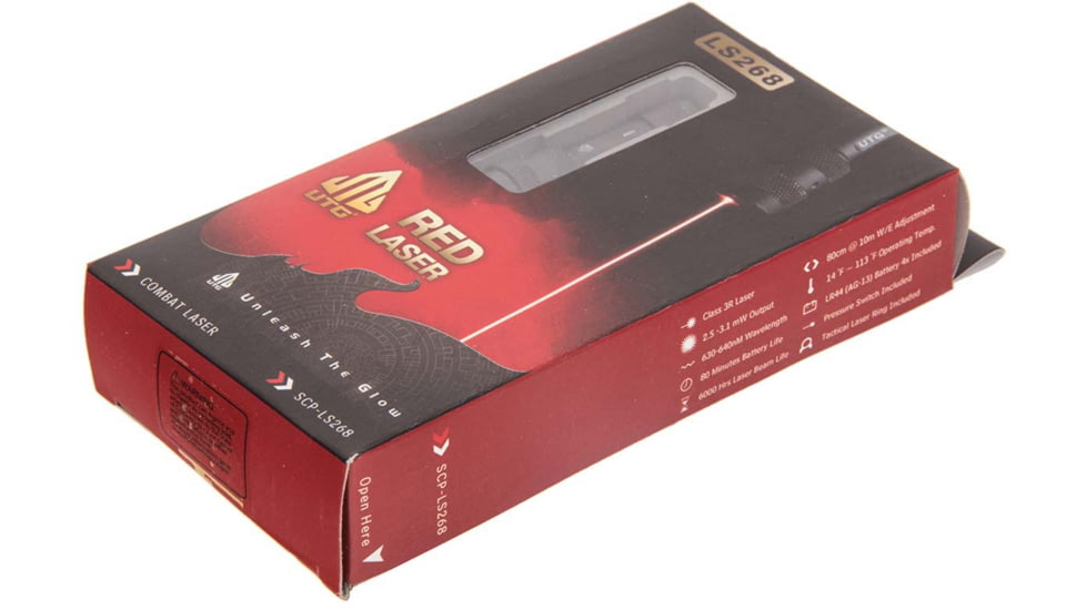 Leapers UTG Combat Tactical W/E Adjustable Red Laser with Rings, Black, SCP-LS268