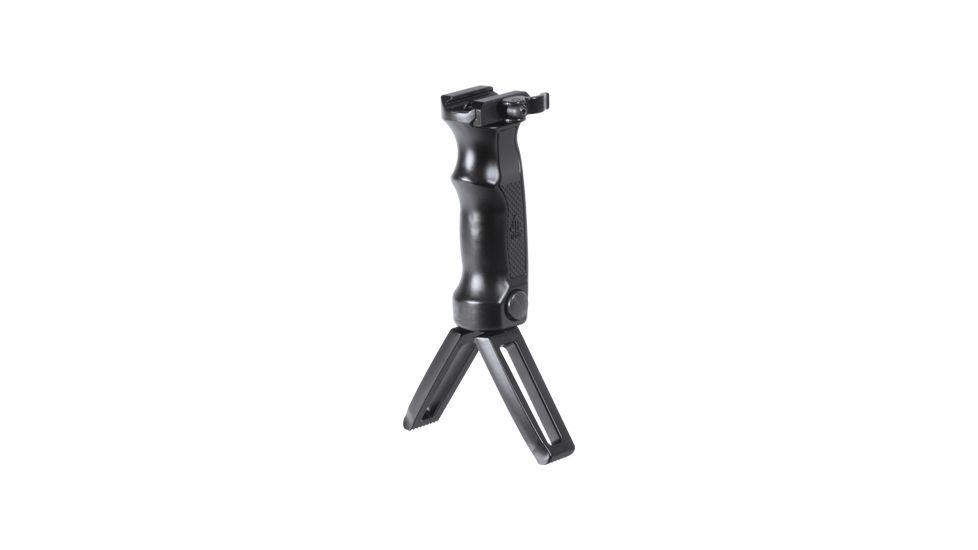 Leapers UTG D Vertival Front Grip w/ Innovative Quick Release Deployable Bipod, Grip Ht 5.1- 8in Deployed MNT-DG01Q