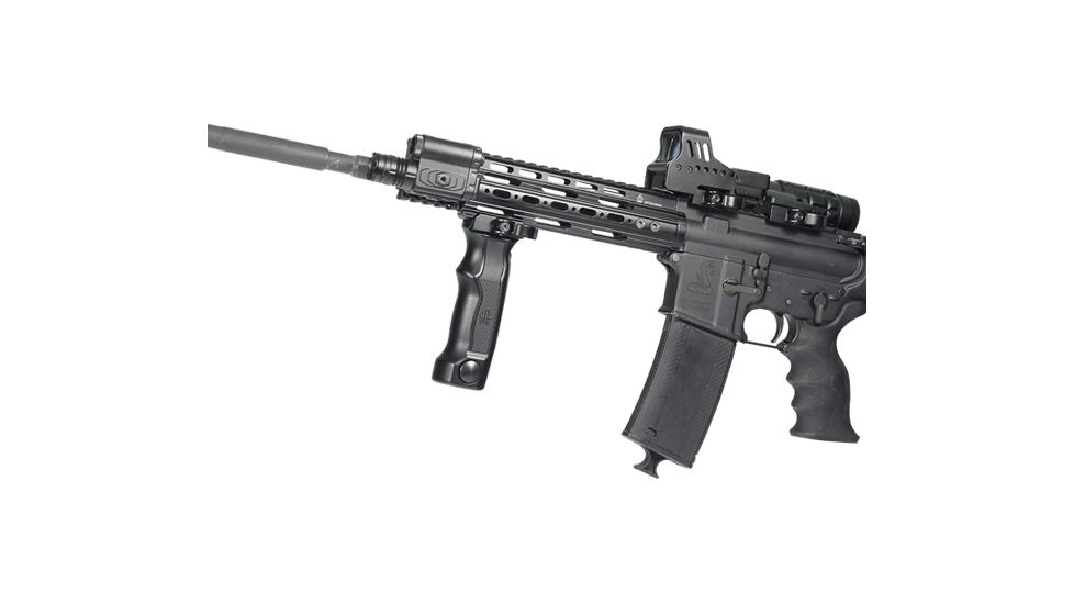 Leapers UTG D Vertival Front Grip w/ Innovative Quick Release Deployable Bipod, Grip Ht 5.1- 8in Deployed MNT-DG01Q