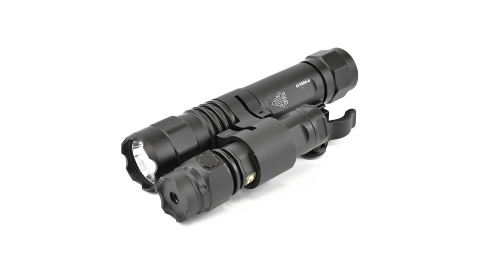 Leapers UTG Laser and Weapon Light, Gen 2, CR123/CR2, Green Laser/White, 400 Lumens, Black, LT-ELP39Q-A