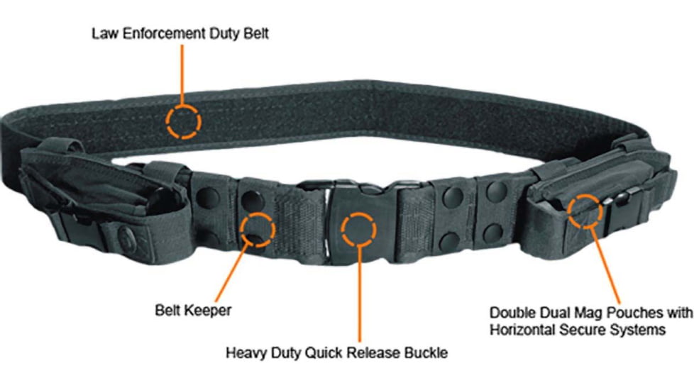 Leapers UTG Heavy Duty Elite Law Enforcement Pistol Belt, Black, PVC-B950-A