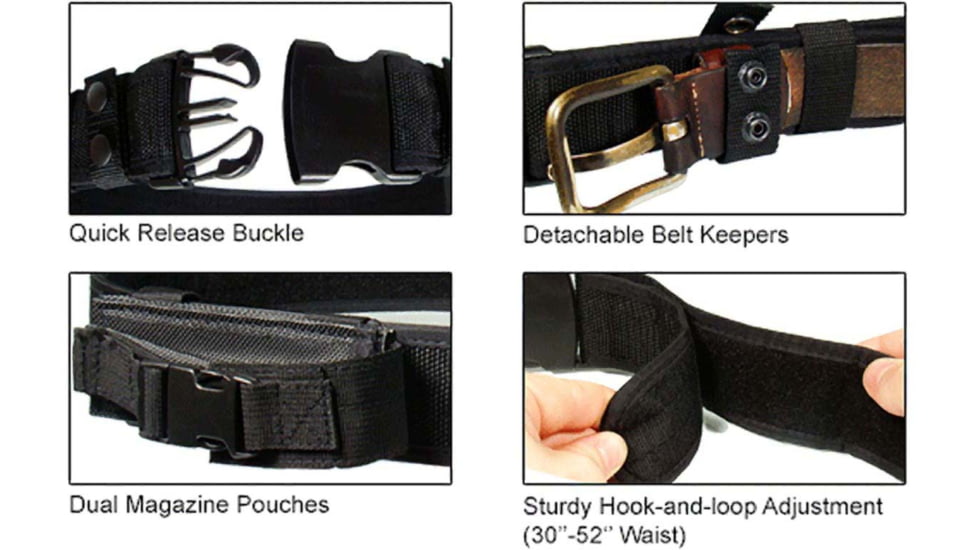 Leapers UTG Heavy Duty Elite Law Enforcement Pistol Belt, Black, PVC-B950-A