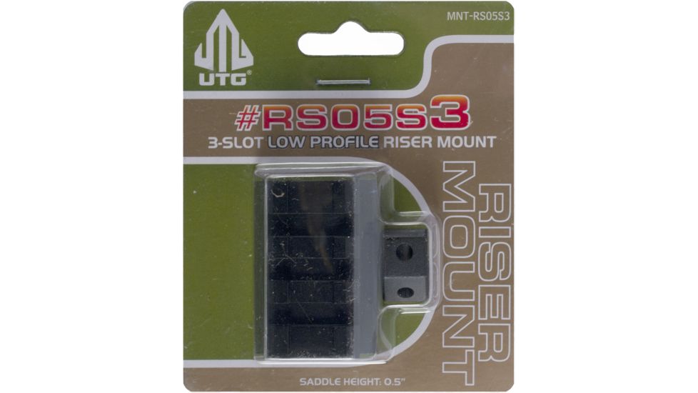Leapers UTG 0.5 inch High 3 Slot Low Profile Compact Riser Mount MNT-RS05S3