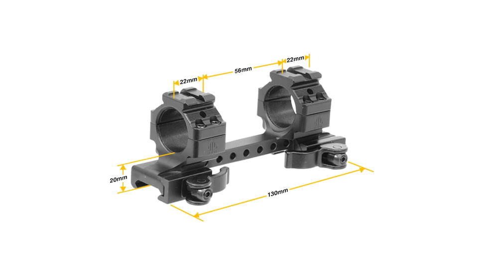 Leapers UTG Integral QD 1in Ring 2 Slot 56mm 100mm Base 20mm S Picatinny Mount M1C56100R2