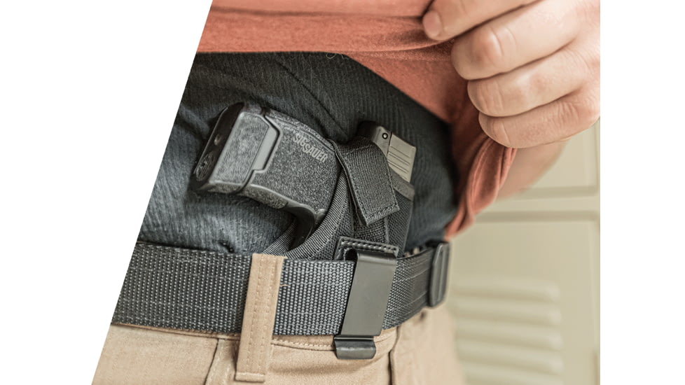 UTG Pro Polyester Universal IWB Belt Holster, Right Hand, Black, PVC-H389B