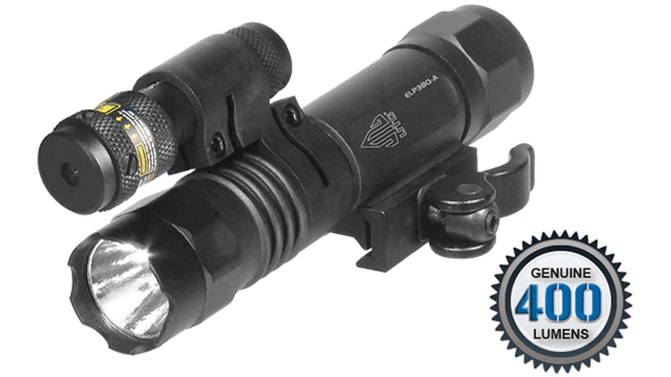 Leapers UTG Light/Red Laser Combo, 400 Lumen, Integral Mount, Black, LT-ELP38Q-A