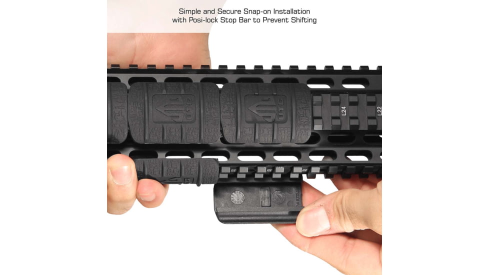 Leapers UTG Low Profile Max Security Rubber Rail Guard, 12pcs, Black, RB-HP12B-B