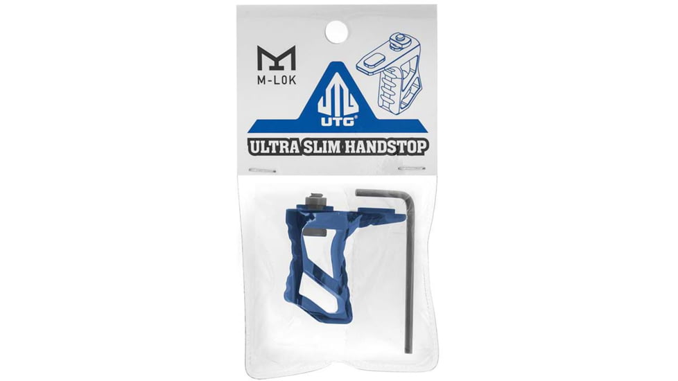 Leapers UTG M-LOK Ultra Slim Handstop, Blue, TL-HSM01B