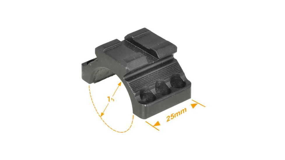 Leapers UTG Max Strength Picatinny Slot Top Cover Ring, 1in Dia, 25mm Width RG1TR125