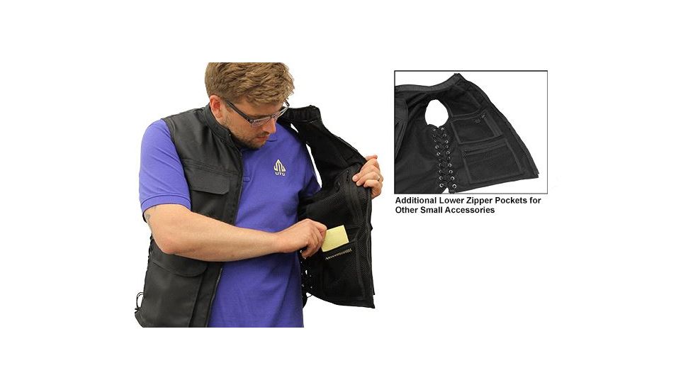 Leapers UTG Mens Adjustable Fit(S - M) Sporting Vest, Black, _x000D_ PVC-VM32BB