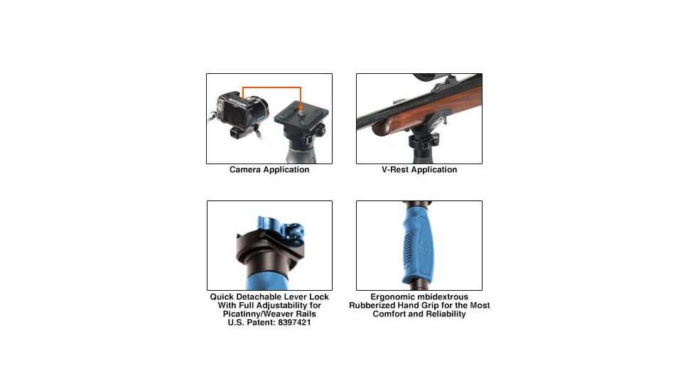 Leapers UTG Monopod with V-Rest and Camera Adaptor, 20.5in. to 58.75in., _x000D_ TL-MP150Q