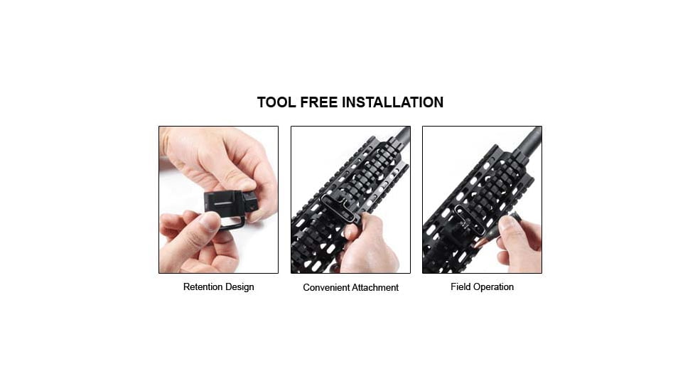 Leapers UTG Picatinny Sling Swivel Mount with 1.25in Loop, Black, TL-SWMTP01