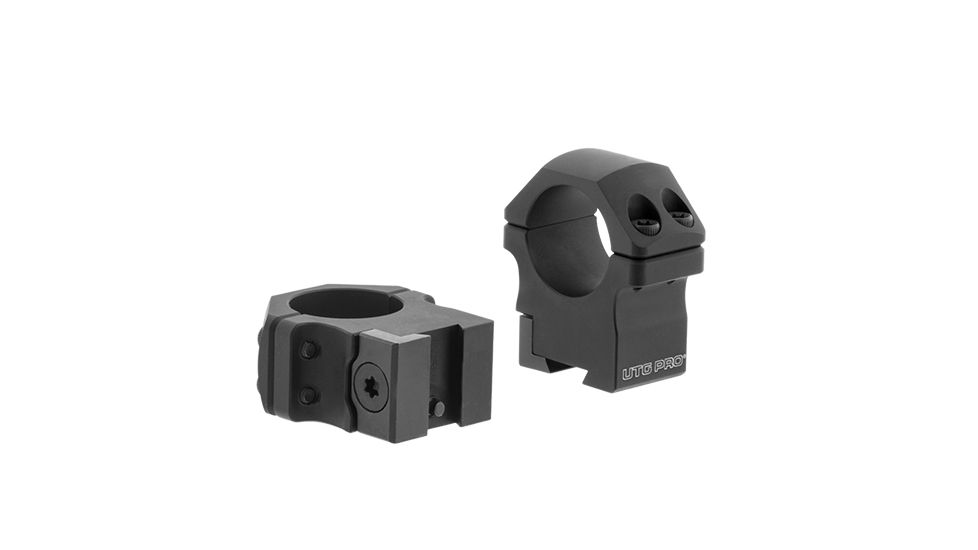 Leapers UTG PRO 1in/2PCs Medium Profile P.O.I Dovetail Rings, Black RDU012515